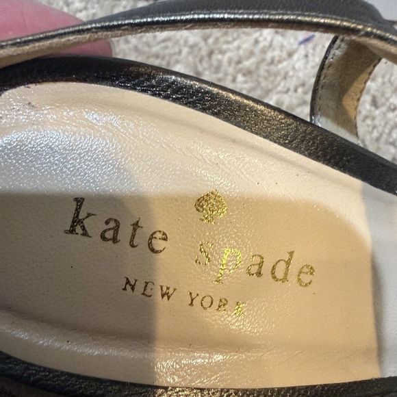 Kate Spade Shoes Womens Size 9.5 Silver Glitter Strappy High Heel Sandals Italy - Picture 6 of 9